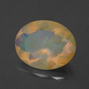1.54캐럿 천연 멀티컬러 오팔, 투명한, 10.1×8.1 mm, 투명/반투명