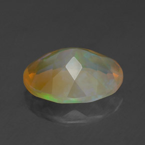 1.54캐럿 천연 멀티컬러 오팔, 투명한, 10.1×8.1 mm, 투명/반투명