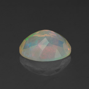1.52캐럿 천연 멀티컬러 오팔, 투명한, 9.9×7.8 mm, 투명/반투명