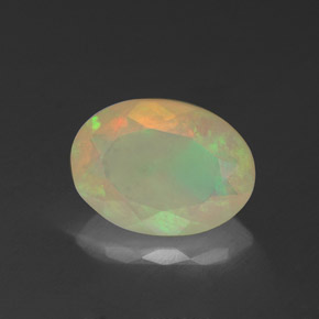 1.27캐럿 천연 멀티컬러 오팔, 투명한, 10×7.4 mm, 투명/반투명