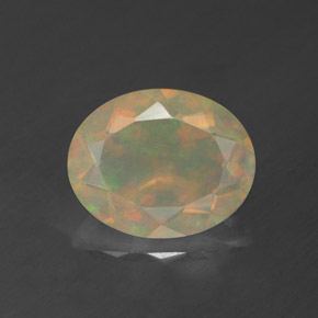 1.39캐럿 천연 멀티컬러 오팔, 투명한, 10×8 mm, 투명/반투명