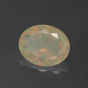 1.39캐럿 천연 멀티컬러 오팔, 투명한, 10×8 mm, 투명/반투명