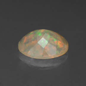1.39캐럿 천연 멀티컬러 오팔, 투명한, 10×8 mm, 투명/반투명