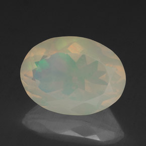 1.97캐럿 천연 멀티컬러 오팔, 투명한, 11.3×8.3 mm, 투명/반투명