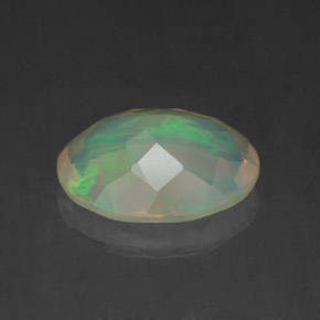 1.19캐럿 천연 멀티컬러 오팔, 타원형 컷, 10×8 mm, 투명한