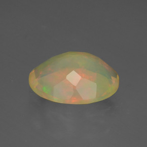 1.34캐럿 천연 멀티컬러 오팔, 타원형 컷, 10×8.1 mm, 투명한