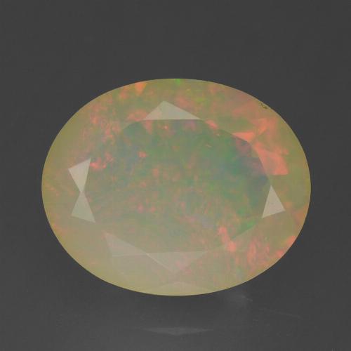 1.60캐럿 천연 다색 오팔, 타원형, 투명/반투명