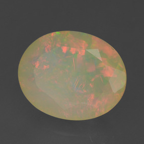 1.60캐럿 천연 다색 오팔, 타원형, 투명/반투명