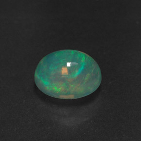 1.07캐럿 천연 멀티컬러 오팔, 투명한, 8×6.1 mm, 투명/반투명