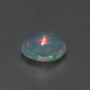 0.89캐럿 천연 멀티컬러 오팔, 타원형 컷, 8.1×6.1 mm, 투명한