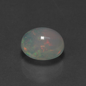 1.20캐럿 천연 멀티컬러 오팔, 투명한, 8.1×6.1 mm, 투명/반투명