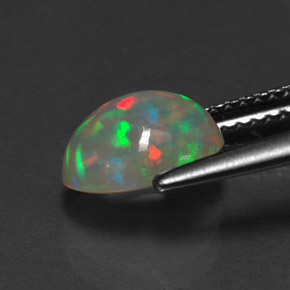 1.37캐럿 천연 멀티컬러 오팔, 투명한, 9.1×7 mm, 투명/반투명