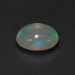 1.04캐럿 천연 멀티컬러 오팔, 투명한, 9.1×7.1 mm, 투명/반투명