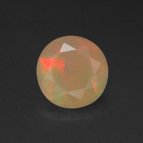 0.73캐럿 천연 멀티컬러 오팔, 투명한, 7.07 mm, 투명/반투명