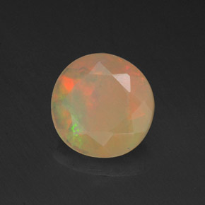 0.73캐럿 천연 멀티컬러 오팔, 투명한, 7.07 mm, 투명/반투명