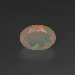 0.45캐럿 천연 멀티컬러 오팔, 투명한, 7.2×5 mm, 투명/반투명