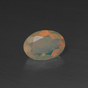 0.45캐럿 천연 멀티컬러 오팔, 투명한, 7.2×5 mm, 투명/반투명
