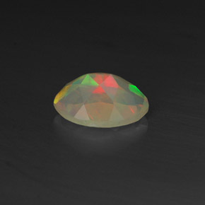 0.50캐럿 천연 멀티컬러 오팔, 투명한, 7.1×5.1 mm, 투명/반투명