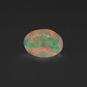 0.37캐럿 천연 멀티컬러 오팔, 투명한, 6.9×5 mm, 투명/반투명