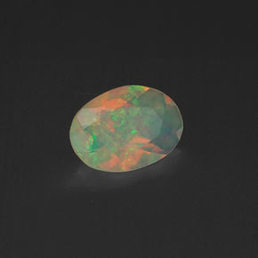 0.37캐럿 천연 멀티컬러 오팔, 투명한, 6.9×5 mm, 투명/반투명