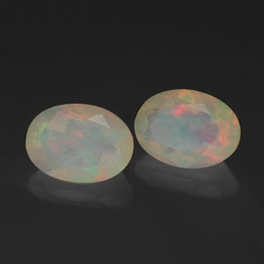 캐럿 천연 멀티컬러 오팔 보석, 투명한, 7.1×5.1 mm, 투명/반투명