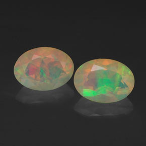 캐럿 천연 멀티컬러 오팔 보석, 투명한, 7.1×5.2 mm, 투명/반투명