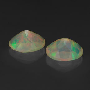 캐럿 천연 멀티컬러 오팔 보석, 투명한, 7.1×5.2 mm, 투명/반투명