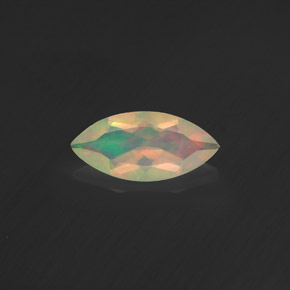 0.56캐럿 천연 멀티컬러 오팔, 마퀴즈, 10.5×4.9 mm, 투명한