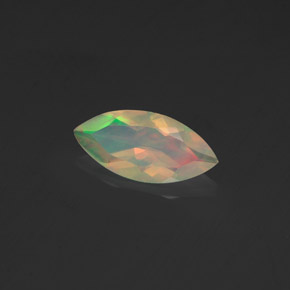0.56캐럿 천연 멀티컬러 오팔, 마퀴즈, 10.5×4.9 mm, 투명한
