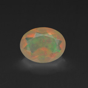 0.99캐럿 천연 멀티컬러 오팔, 타원형 컷, 9.1×7 mm, 투명한