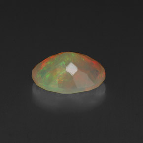 0.99캐럿 천연 멀티컬러 오팔, 타원형 컷, 9.1×7 mm, 투명한