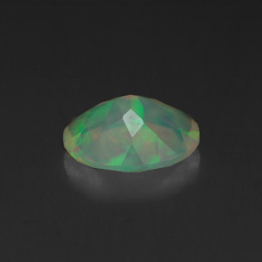 1.01캐럿 천연 멀티컬러 오팔, 타원형 컷, 9.1×7.1 mm, 투명한