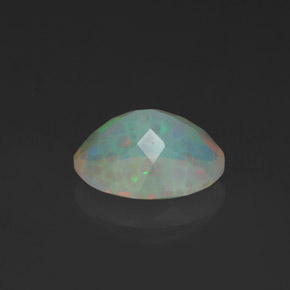 1.11캐럿 천연 멀티컬러 오팔, 투명한, 9×7 mm, 투명/반투명