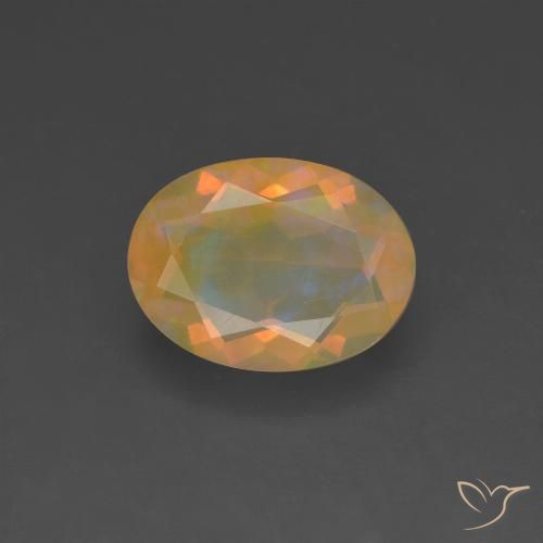 1.07ct 자연스러운 다색 오팔, 타원형, 투명한
