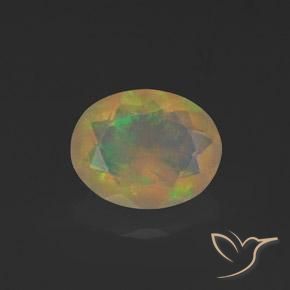 1.07ct 자연스러운 다색 오팔, 타원형, 투명한