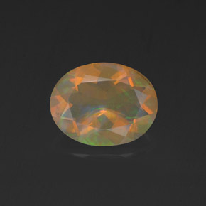 0.96캐럿 천연 멀티컬러 오팔, 타원형 컷, 9×7 mm, 투명한