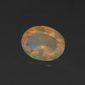 0.96캐럿 천연 멀티컬러 오팔, 타원형 컷, 9×7 mm, 투명한