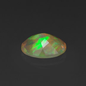 0.96캐럿 천연 멀티컬러 오팔, 타원형 컷, 9×7 mm, 투명한