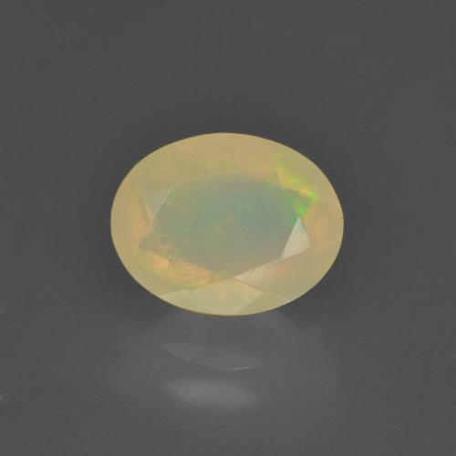 1.24캐럿 천연 멀티컬러 오팔, 타원형 컷, 9×7.1 mm, 투명한