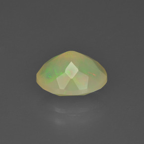 1.24캐럿 천연 멀티컬러 오팔, 타원형 컷, 9×7.1 mm, 투명한