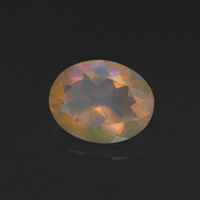 1.14캐럿 천연 멀티컬러 오팔, 타원형 컷, 9.1×7.1 mm, 투명한