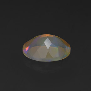 1.14캐럿 천연 멀티컬러 오팔, 타원형 컷, 9.1×7.1 mm, 투명한
