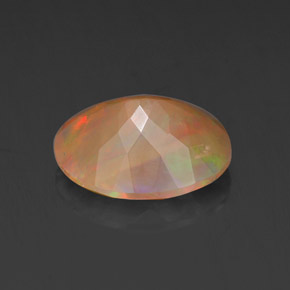 1.43캐럿 천연 멀티컬러 오팔, 타원형 컷, 10.1×8 mm, 불투명체