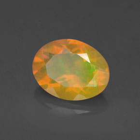 1.21캐럿 천연 멀티컬러 오팔, 타원형 컷, 9.1×7 mm, 투명한