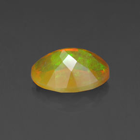 1.21캐럿 천연 멀티컬러 오팔, 타원형 컷, 9.1×7 mm, 투명한