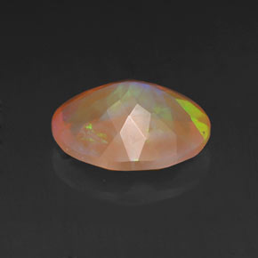 1.40캐럿 천연 멀티컬러 오팔, 타원형 컷, 10×8.1 mm, 투명한