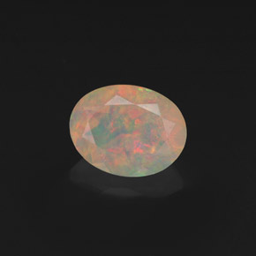 1.19캐럿 천연 멀티컬러 오팔, 투명한, 9.1×7 mm, 투명/반투명