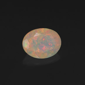 1.19캐럿 천연 멀티컬러 오팔, 투명한, 9.1×7 mm, 투명/반투명