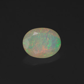 0.98캐럿 천연 멀티컬러 오팔, 투명한, 9×7.1 mm, 투명/반투명