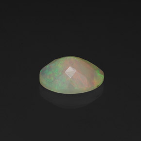 0.98캐럿 천연 멀티컬러 오팔, 투명한, 9×7.1 mm, 투명/반투명